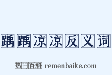 踽踽凉凉反义词是什么意思的图片